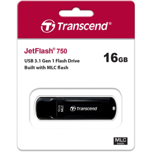 Transcend JetFlash 750 16Gb черный фото 2