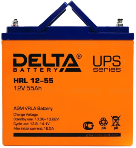 Аккумуляторная батарея Delta HRL 12V 55Ah фото 2