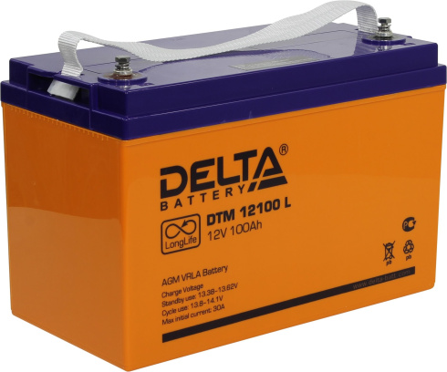 Аккумуляторная батарея Delta DTM 12V 100Ah L фото 1