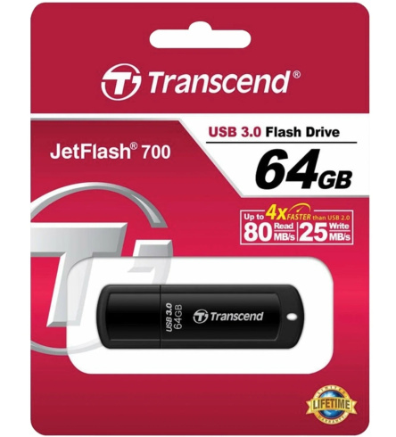 Transcend JetFlash 700 64Gb черный фото 2
