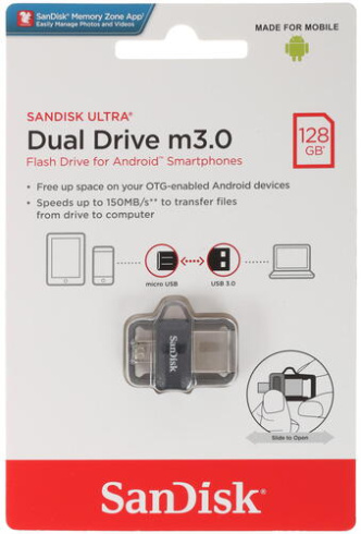 SanDisk Ultra Dual Drive 128GB черный фото 3