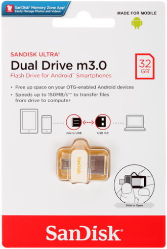 SanDisk Ultra Dual Drive 32GB золотистый фото 2