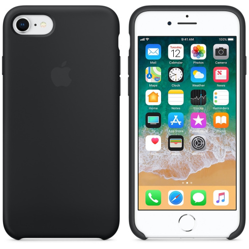 Apple Silicone Case для iPhone 8 / 7 черный фото 3
