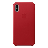 Apple Leather Case для iPhone X красный