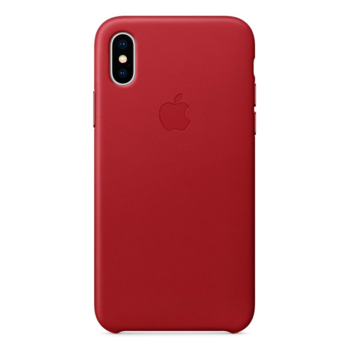 Apple Leather Case для iPhone X красный фото 1