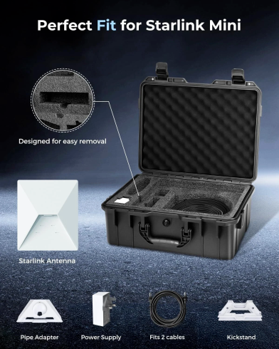 Starlink Mini IP67, водонепроницаемый, жесткий, портативный, защитный чехол для спутниковой антенны фото 3