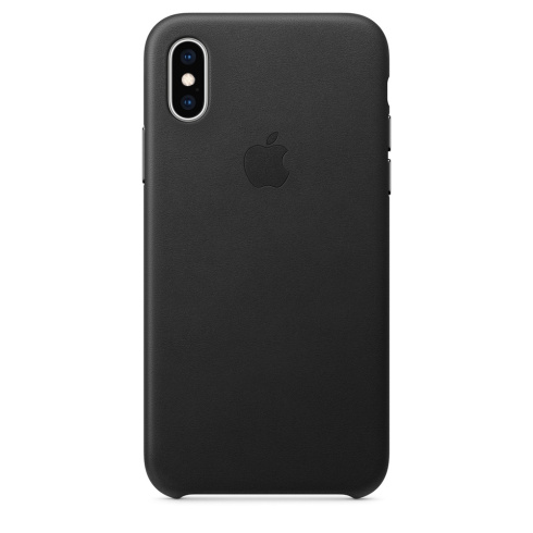 Apple Leather Case для iPhone XS черный фото 1