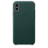 Apple Leather Case для iPhone XS зеленый лес