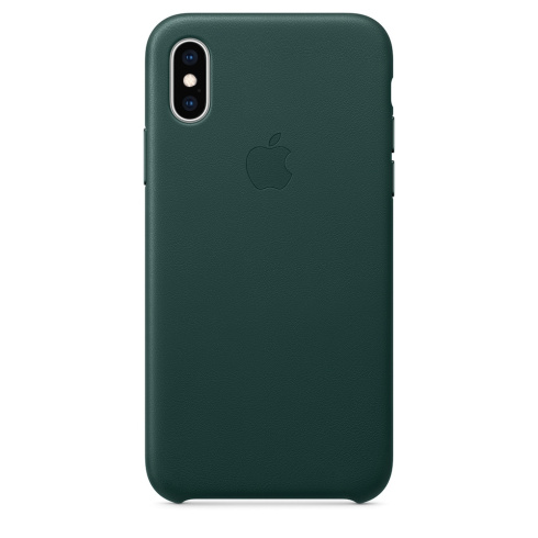 Apple Leather Case для iPhone XS зеленый лес фото 1