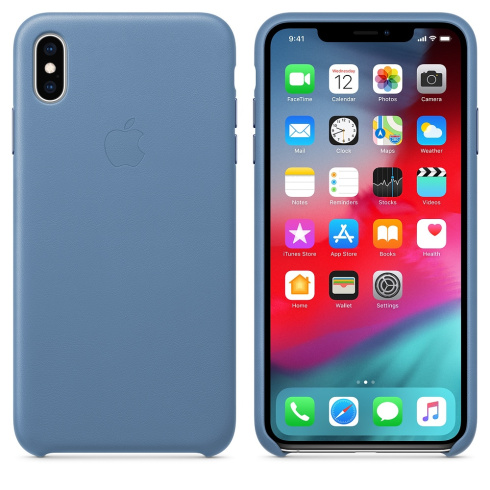 Apple Leather Case для iPhone XS Max синие сумерки фото 2
