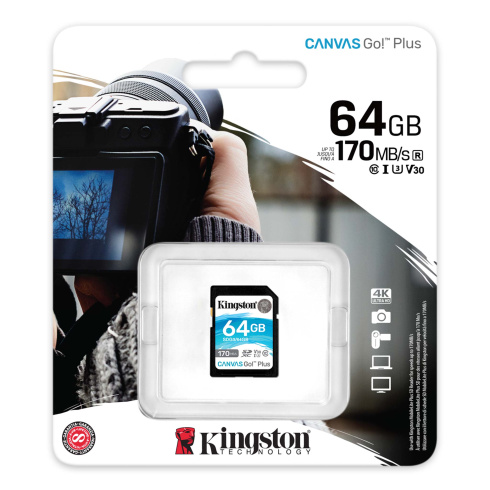 Kingston Canvas Go! Plus SD 64GB фото 3