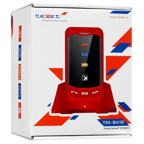 Мобильный телефон TEXET TM-B419 красный фото 5