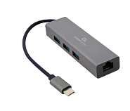 Cablexpert USB C на 3xUSB 3.0, Lan RJ45