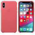 Apple Leather Case для iPhone XS розовый пион фото 3
