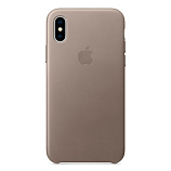 Apple Leather Case для iPhone X платиново-серый