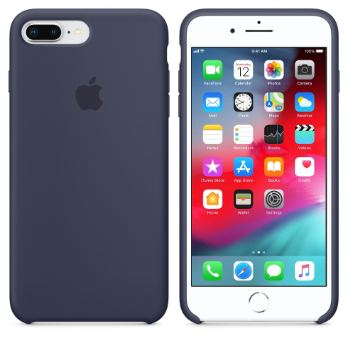 Apple Silicone Case для iPhone 8 Plus / 7 Plus темно-синий фото 3