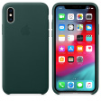 Apple Leather Case для iPhone XS зеленый лес фото 3