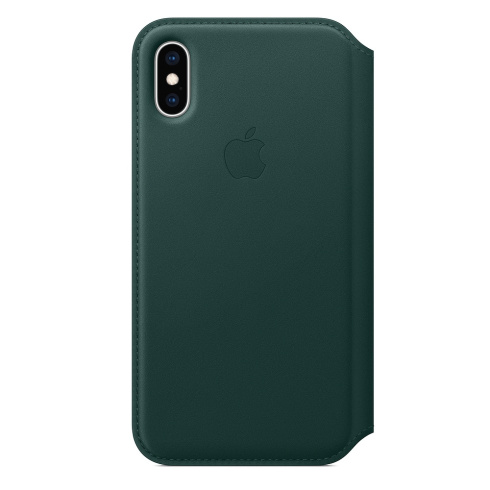 Apple Leather Folio для iPhone XS зеленый лес фото 1