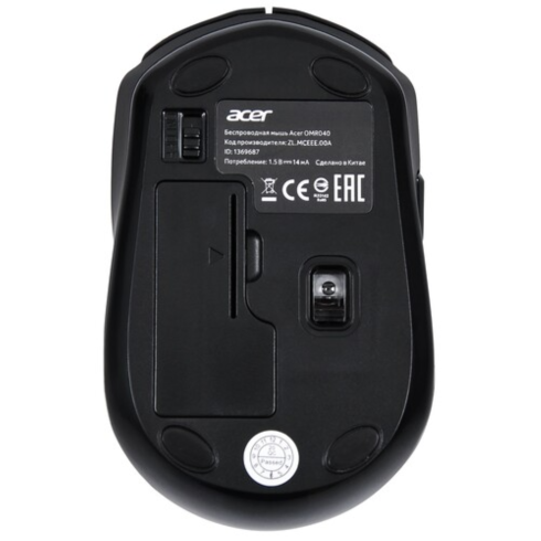 Acer OMR040 черный оптич. 1600dpi беспров. USB 6but (ZL.MCEEE.00A) фото 5