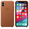 Apple Leather Case для iPhone XS золотисто-коричневый фото 3