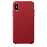 Apple Leather Case для iPhone XS красный