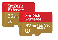 SanDisk Extreme microSDHC 32 Gb Twin Pack