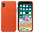 Apple Leather Case для iPhone X ярко-оранжевый фото 3