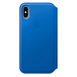 Apple Leather Folio для iPhone X синий аргон