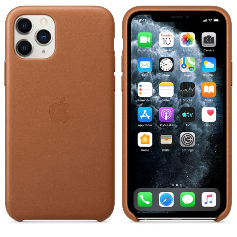 Apple Leather Case для iPhone 11 Pro золотисто‑коричневый фото 3