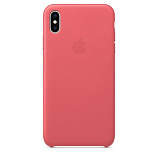 Apple Leather Case для iPhone XS Max розовый пион