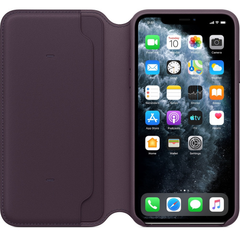 Apple Leather Folio для iPhone 11 Pro Max спелый баклажан фото 3