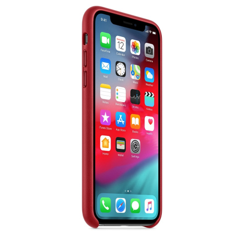Apple Leather Case для iPhone XS красный фото 2