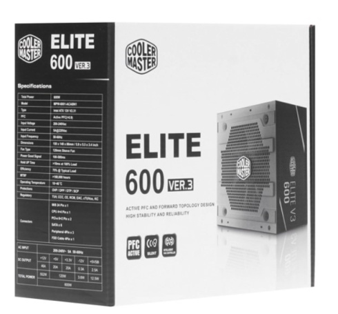 Cooler Master Elite V3 600W фото 6