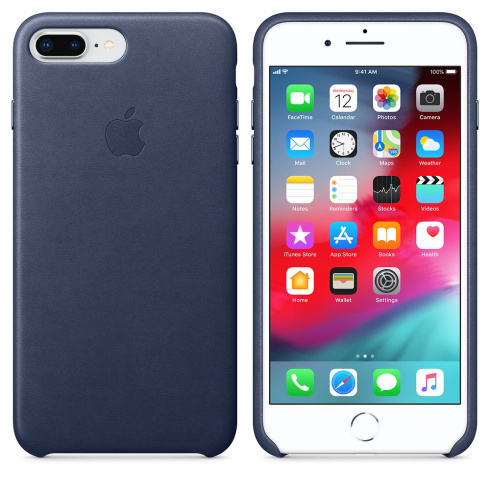 Apple Leather Case для iPhone 8 Plus / 7 Plus темно-синий фото 3