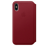 Apple Leather Folio для iPhone X красный