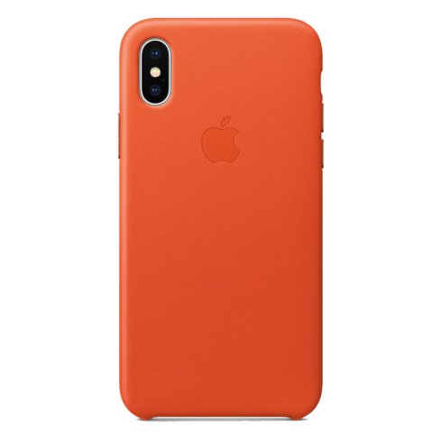 Apple Leather Case для iPhone X ярко-оранжевый фото 1