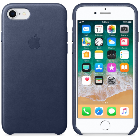 Apple Leather Case для iPhone 8 / 7 темно-синий фото 3