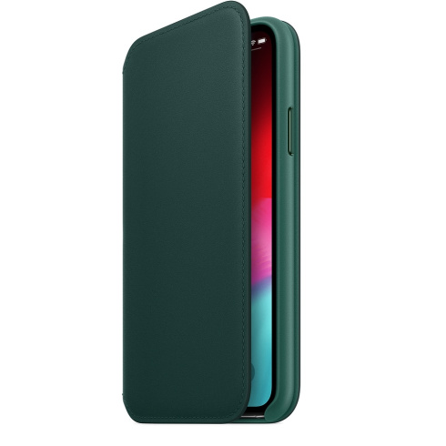 Apple Leather Folio для iPhone XS зеленый лес фото 3