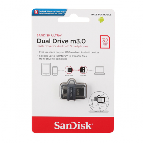 SanDisk Ultra Dual Drive 32GB черный фото 3