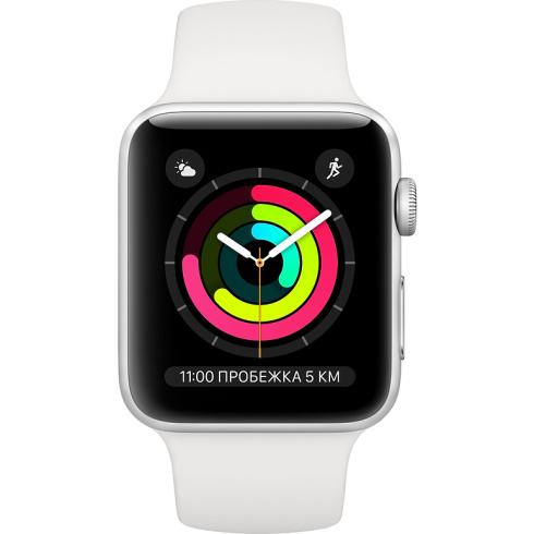 Apple Watch Series 3 42 мм серебристый/белый фото 1