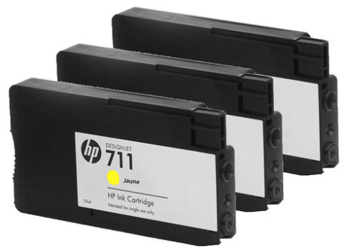 HP 711 желтый 3-Pack фото 2