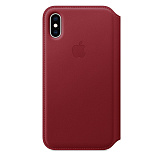 Apple Leather Folio для iPhone XS красный