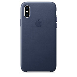 Apple Leather Case для iPhone XS темно-синий