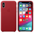 Apple Leather Case для iPhone XS красный фото 3