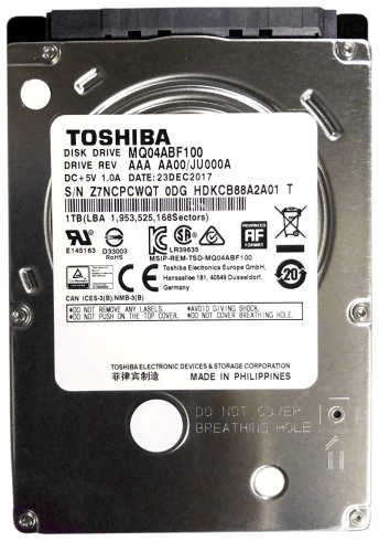Toshiba MQ04ABF100 1000 Gb фото 1