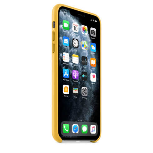 Apple Leather Case для iPhone 11 Pro Max лимонный сироп фото 2