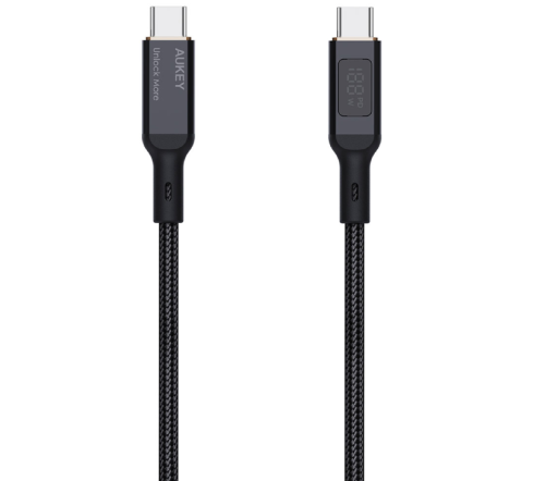 Aukey USB TypeC (M) черный 100Вт с ЖК дисплеем 1 метр (CB-MCC101) фото 2