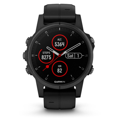 Garmin Fenix 5S Plus Sapphire черный фото 2