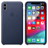 Apple Leather Case для iPhone XS Max темно-синий