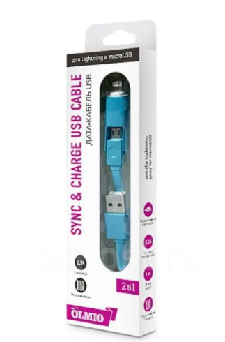 Olmio USB 2.0 - microUSB/Lightning фото 2